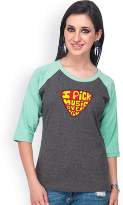 

Campus Sutra Casual 3/4th Sleeve Printed Women's Grey, Green Top, Charcoal;sea green