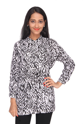 

Deesha Printed Women's Tunic, Black;white