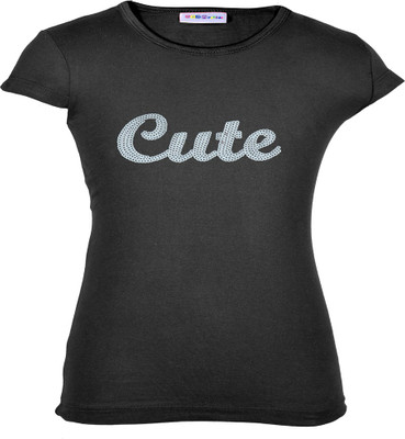 Gkidz Girls Casual Cotton Top(Pack of 1, Black