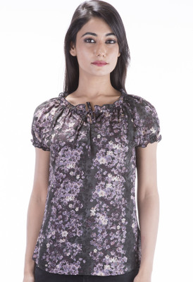 Amadore Casual Short Sleeve Floral Print Women Multicolor Top