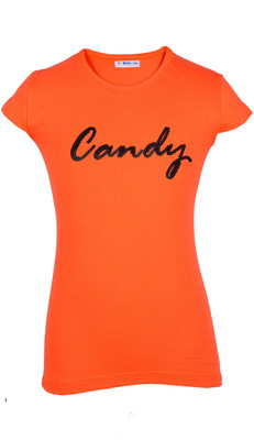 

Lil Orchids Girls Casual Cotton Top(Orange, Pack of 1, Coral