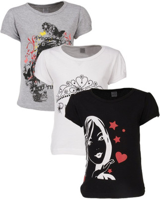 

Gkidz Casual Cotton Top(Multicolor, Pack of 3, Black
