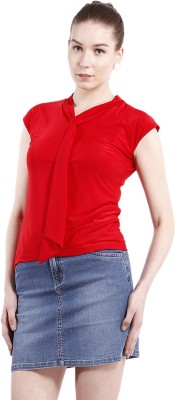 PepTrends Casual Sleeveless Solid Women Red Top