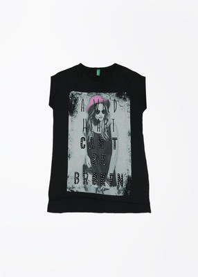 United Colors of Benetton. Casual Cotton Top(Black, 100
