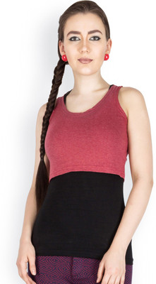 

Campus Sutra Casual Sleeveless Solid Women' Maroon Top