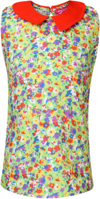 

Dreamszone Girls Casual Cotton A-line Top(Green, Pack of 1), Multi colour