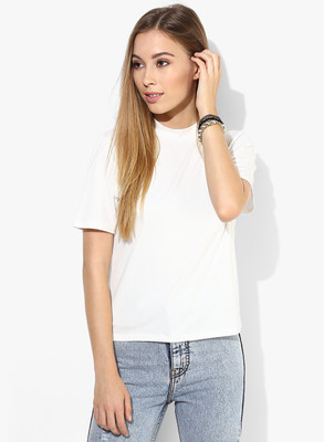 

Only Casual Short Sleeve Solid Women's White Top, Cloud dancer