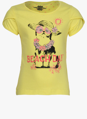 

Chalk by Pantaloons Girls Graphic Print T Shirt(Yellow, Lime