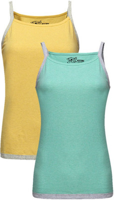 

Campus Sutra Casual Sleeveless Solid Women's Multicolor Top, Sea green;yellow