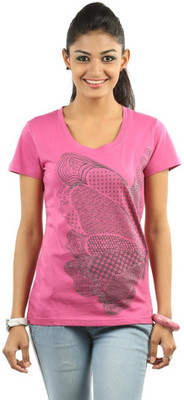

Espresso Casual Short Sleeve Solid Women's Pink Top