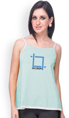 

Campus Sutra Casual Sleeveless Printed Women's Green, Grey Top