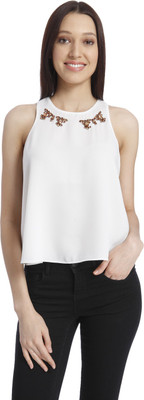 

Vero Moda Casual Sleeveless Solid Women's White Top