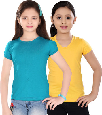 

Sini Mini Casual Cotton Top(Yellow, Pack of 2, Blue & yellow