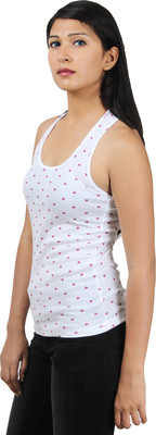 

Wazeer Casual Sleeveless Self Design Women's White Top(Size: M)