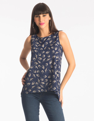 

PrettySecrets Casual Sleeveless Solid Women's Multicolor Top, Blue;multi colour / print