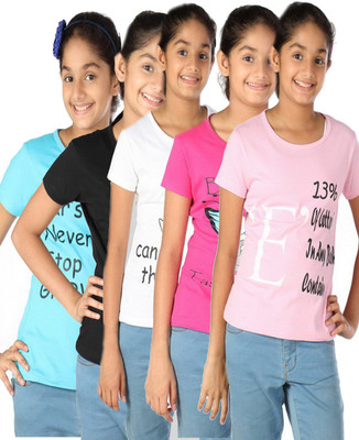 

Gkidz Casual Cotton Top(Multicolor, Pack of 5, White