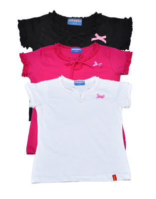 

Clever Girl's Casual Cotton Top(Multicolor, Pack of 1, Red