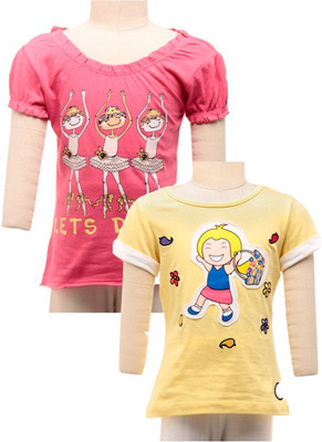 

JusCubs Girls Casual Cotton Top(Multicolor, Pack of 2