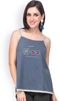 

Campus Sutra Casual Sleeveless Printed Women's Blue, Grey Top