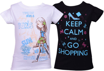 

Gkidz Girls Casual Cotton Top(White, Pack of 2, White & black