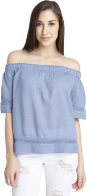 

Vero Moda Casual Short Sleeve Solid Women's Light Blue Top, Colony blue