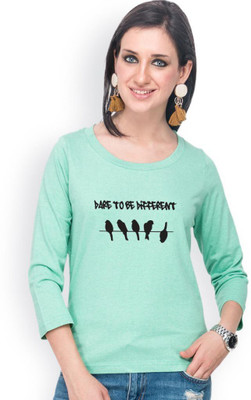 

Campus Sutra Casual 3/4th Sleeve Printed Women's Green Top, Sea green