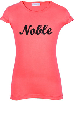 Lil Orchids Girls Casual Cotton Top(Pink, Pack of 1, Blossom berry