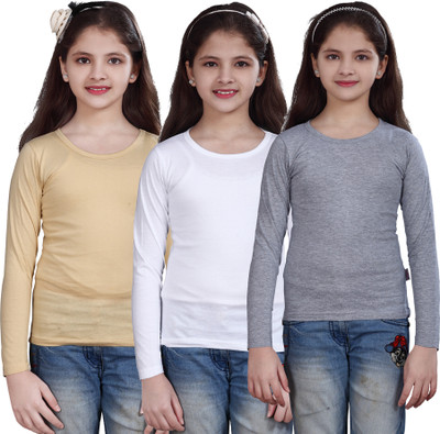 

Sini Mini Casual Cotton Top(Multicolor, Pack of 3