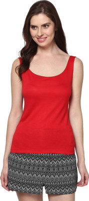 

Trend18 Casual Sleeveless Solid Women's Red Top