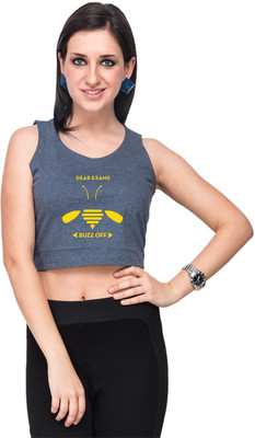 

Campus Sutra Casual Sleeveless Printed Women's Blue Top