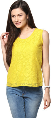 

Abiti Bella Casual Sleeveless Embroidered Women's Yellow Top