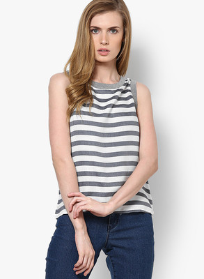 

Only Casual Sleeveless Striped Women's Black, White Top, Cloud dancer