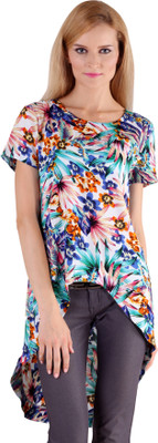 Gugg Casual Short Sleeve Self Design Women Green Top Gugg Casual Short Sleeve Self Design Women Green Top