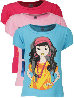 

Gkidz Girls Casual Cotton Top(Multicolor, Pack of 3, Pink