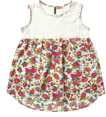 

SuperYoung Girls Casual Cotton Top(Multicolor, Pack of 1, Coral
