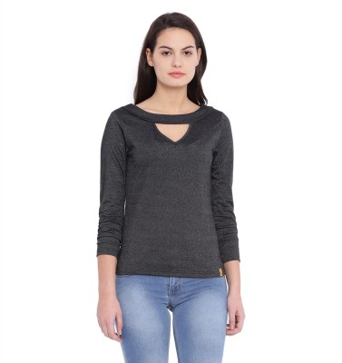 CAMPUS SUTRA Casual Full Sleeve Solid Women Grey Top