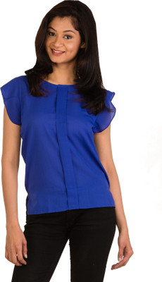 

Modo Vivendi Casual Sleeveless Solid Women's Blue Top
