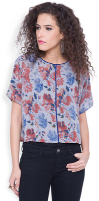 Tokyo Talkies Casual Short Sleeve Printed Women Multicolor Top