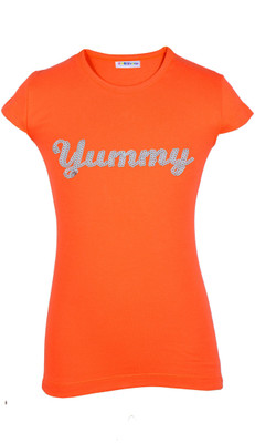 

Lil Orchids Girls Casual Cotton Top(Orange, Pack of 1, Coral