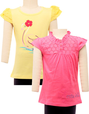 

JusCubs Girls Casual Cotton Top(Multicolor, Pack of 2
