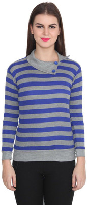 

TeeMoods Casual Full Sleeve Striped Women's Blue, Grey Top