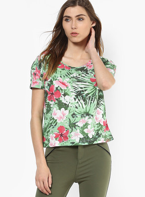 

Only Casual Short Sleeve Floral Print Women's Green Top, Sea green