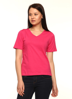 

Vvoguish Casual 3/4th Sleeve Solid Women's Pink Top