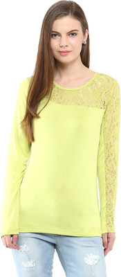 HARPA Casual Full Sleeve Solid Women Light Blue Top