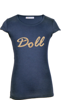 

Lil Orchids Casual Cotton Top(Blue, Pack of 1, Navy