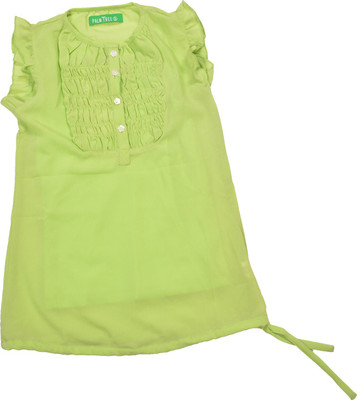 

Palm Tree Casual Cotton Top(Pack of 1, Green