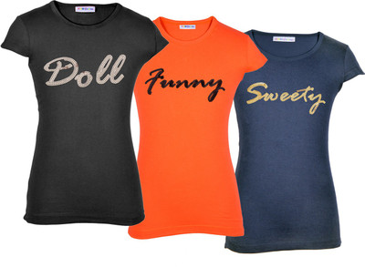 

Lil Orchids Casual Cotton Top(Multicolor, Pack of 3, Black