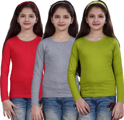 

Sini Mini Casual Cotton Top(Multicolor, Pack of 3