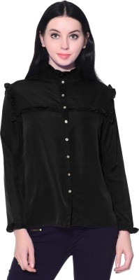 Uptownie Lite Casual Full Sleeve Solid Women Black Top