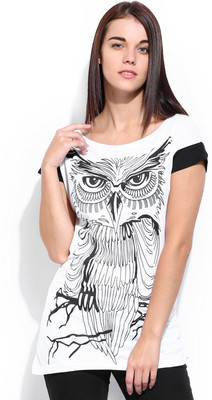 

Espresso Casual Short Sleeve Printed Women's White Top